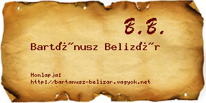 Bartánusz Belizár névjegykártya